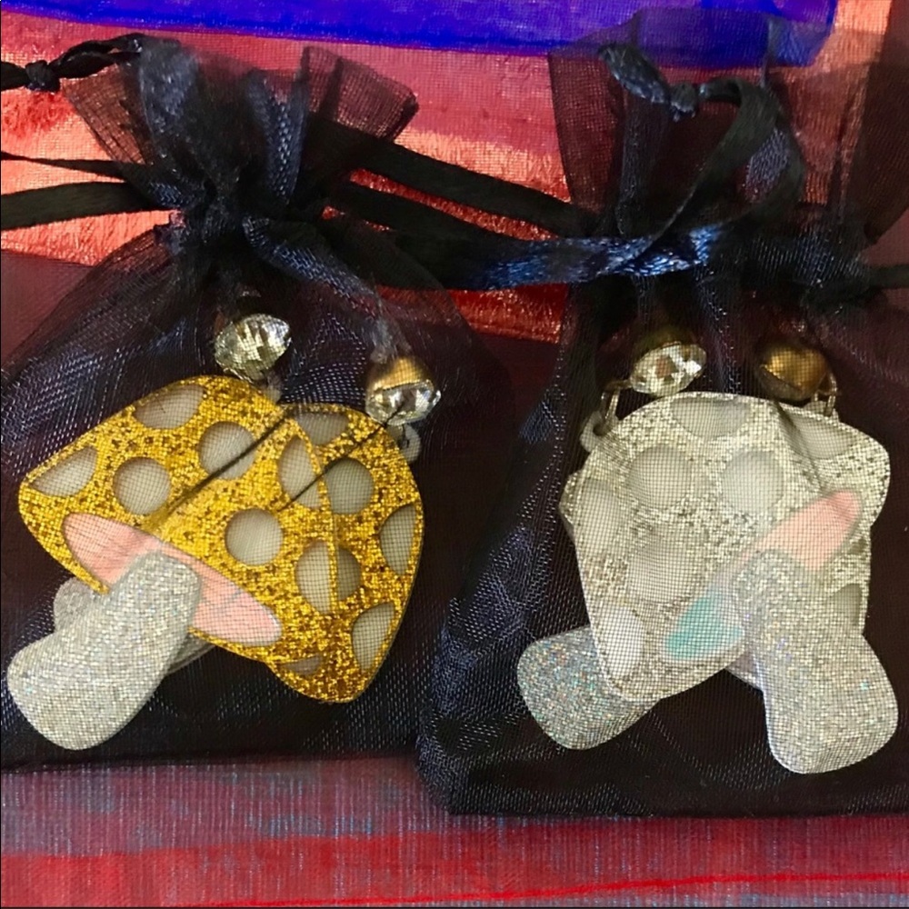 Silver Amanita Mushroom Earrings - Picture 4 of 7